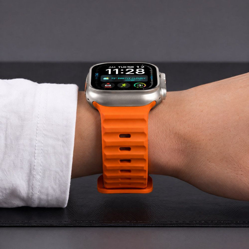 Cinturino Tech-Protect Silicone Line per Apple Watch 8 / 9 / 10 / 11 / 12 / SE / Ultra 44/45/46/49 mm, arancione