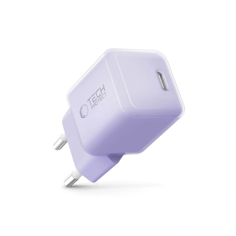 Caricatore da parete Tech-Protect NCM25 USB-C PD 25W, viola chiaro
