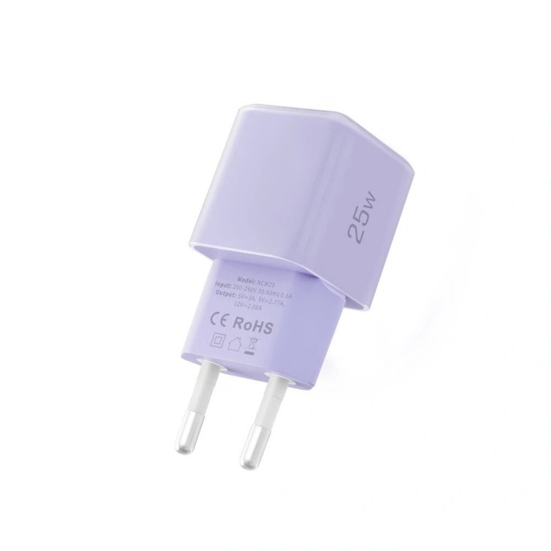 Caricatore da parete Tech-Protect NCM25 USB-C PD 25W, viola chiaro