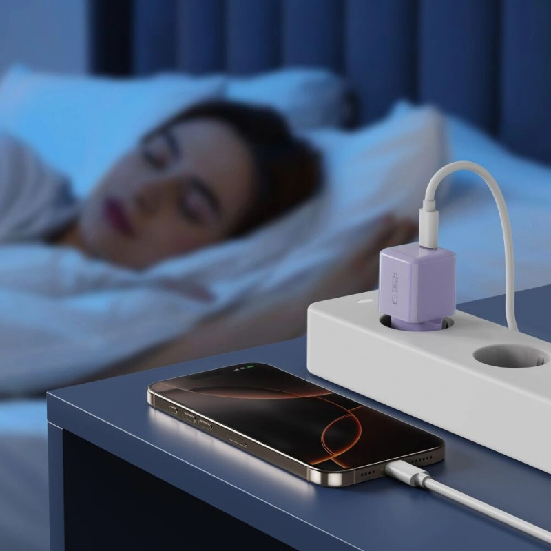 Caricatore da parete Tech-Protect NCM25 USB-C PD 25W, viola chiaro