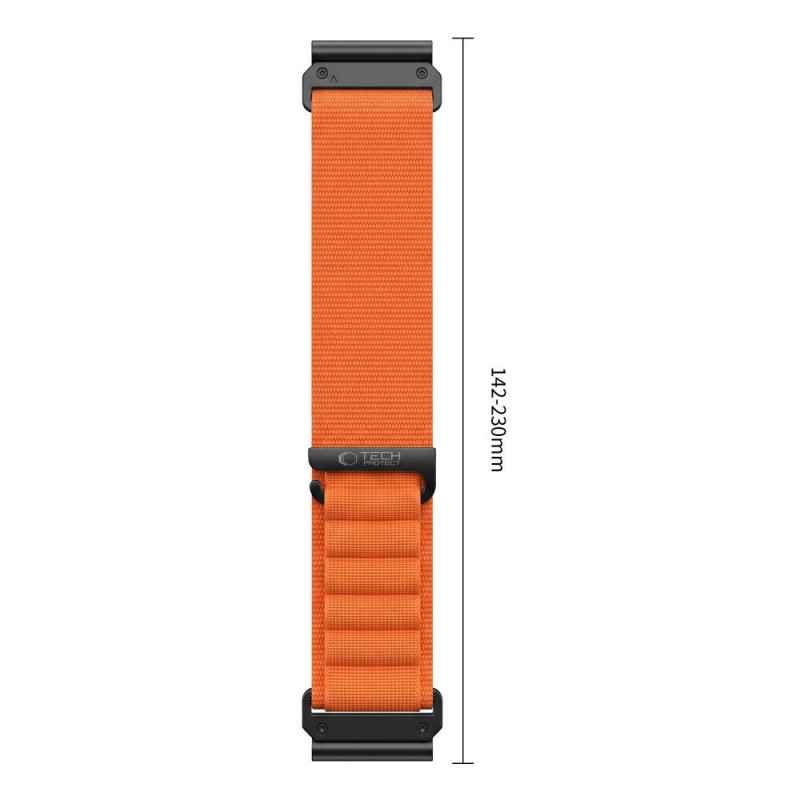 Cinturino per orologio Tech-Protect Nylon Pro THP6037 per Garmin Fenix 5X / 5X Plus / 6X / 6X Pro / 7X / 8 / 8 Pro / 9 / 9 Pro (51 mm), arancione