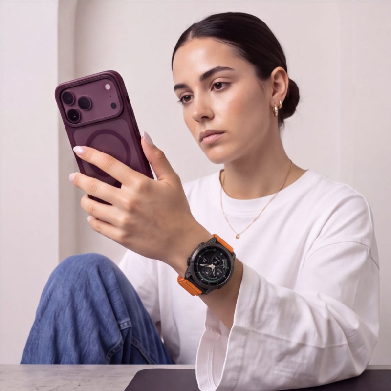 Cinturino per orologio Tech-Protect Nylon Pro THP6037 per Garmin Fenix 5X / 5X Plus / 6X / 6X Pro / 7X / 8 / 8 Pro / 9 / 9 Pro (51 mm), arancione