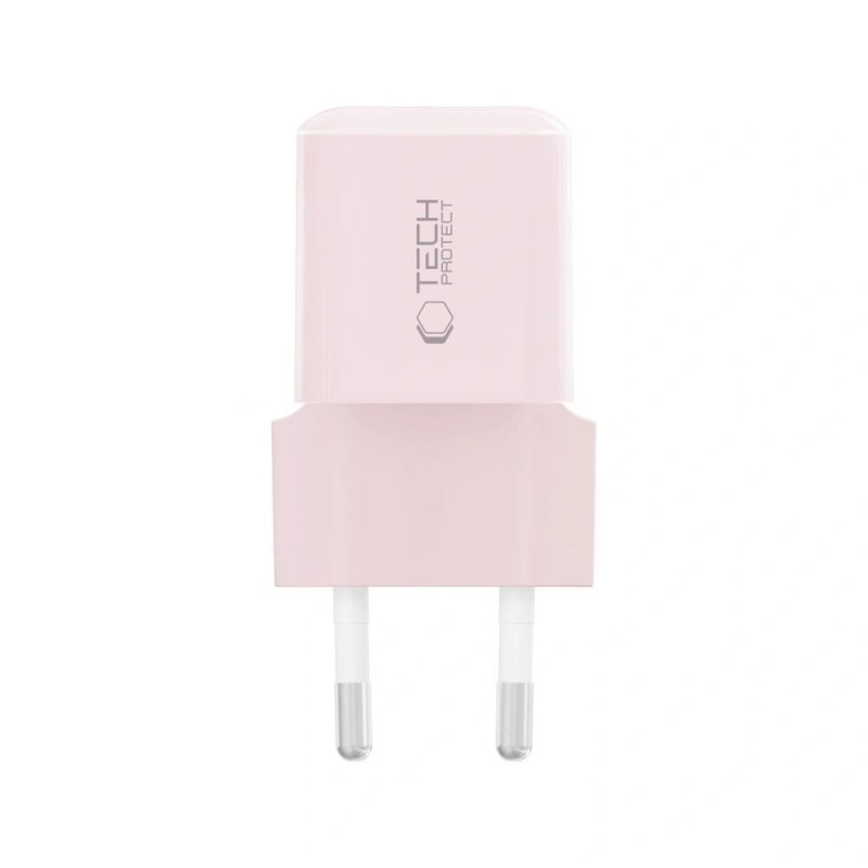 Caricabatterie da parete Tech-Protect NCM25 USB-C PD 25W, rosa baby