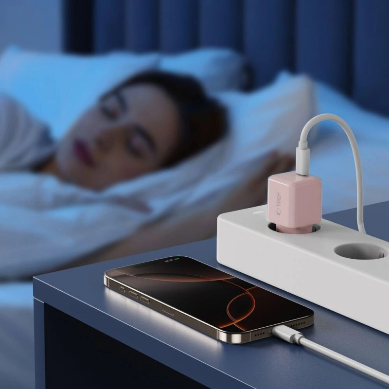 Caricabatterie da parete Tech-Protect NCM25 USB-C PD 25W, rosa baby