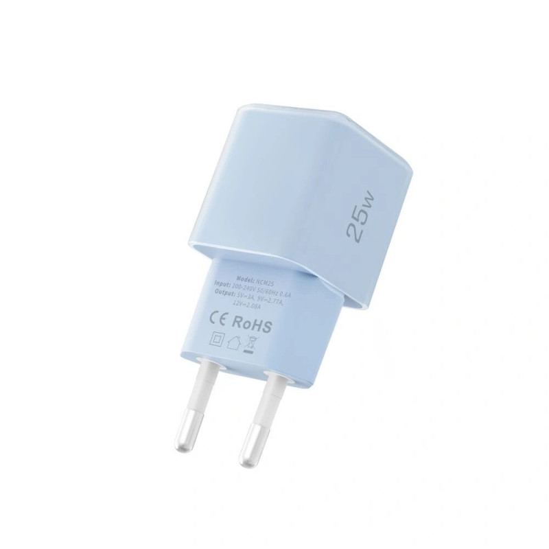 Caricatore da parete USB-C Tech-Protect NCM25 PD 25W, azzurro