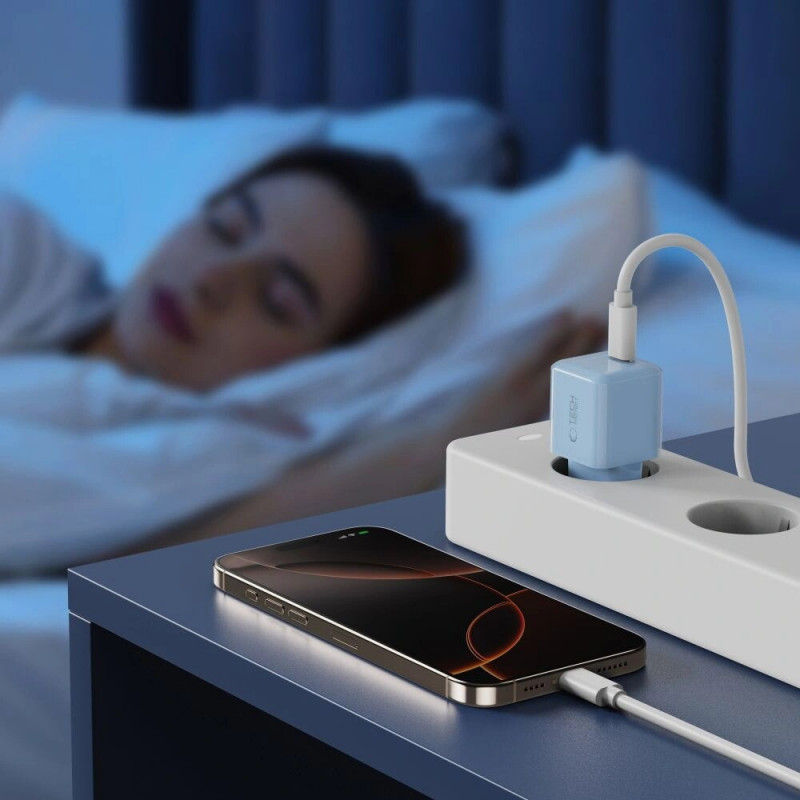 Caricatore da parete USB-C Tech-Protect NCM25 PD 25W, azzurro