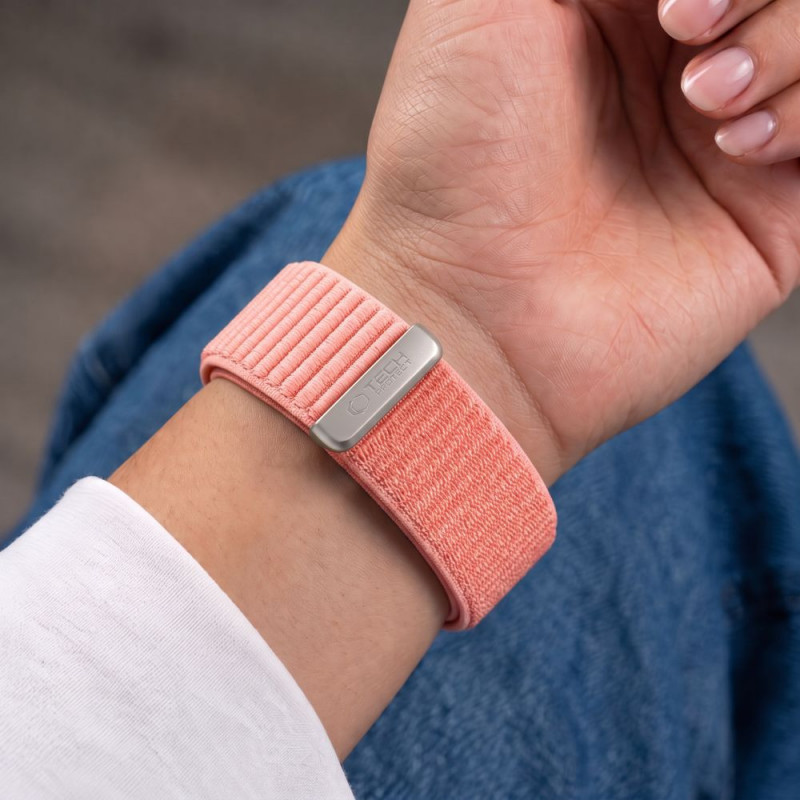 Cinturino Tech-Protect NylonLoop per Apple Watch 8 / 9 / 10 / 11 / 12 / SE (40 / 41 / 42 mm), rosa cipria