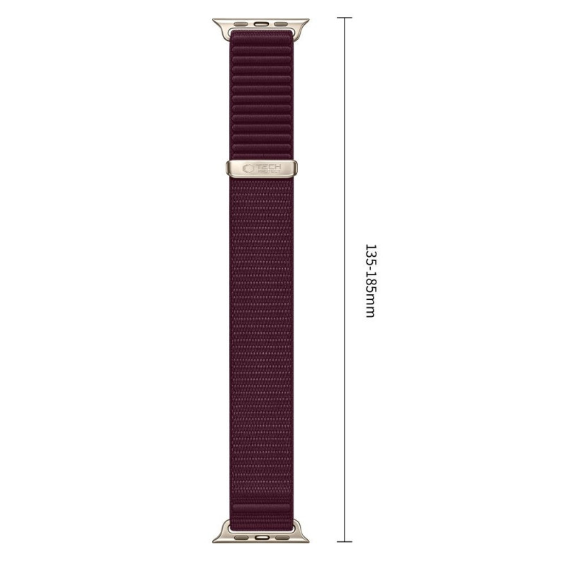 Cinturino Tech-Protect NylonLoop per Apple Watch 8 / 9 / 10 / 11 / 12 / SE (40 / 41 / 42 mm), bordeaux scuro