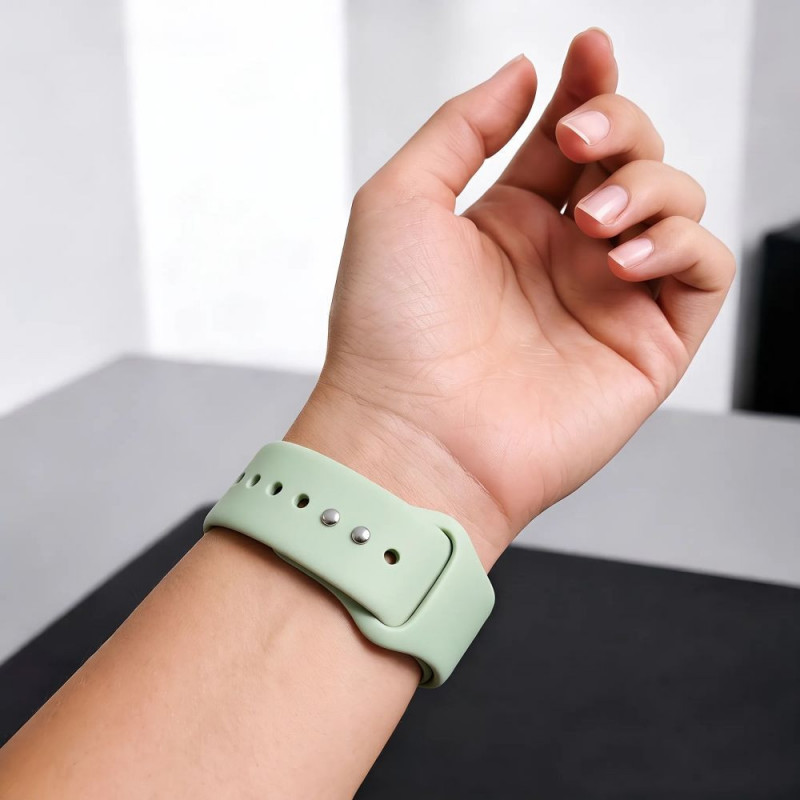Cinturino in silicone Tech-Protect per Apple Watch 8 / 9 / 10 / 11 / 12 / SE (40 / 41 / 42 mm), pistacchio