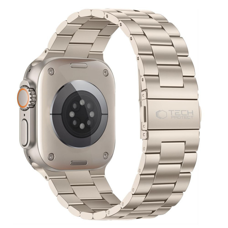 Cinturino in acciaio inossidabile Tech-Protect Stainless per Apple Watch 8 / 9 / 10 / 11 / 12 / SE / Ultra (44 / 45 / 46 / 49 mm), Starlight