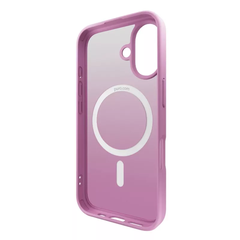 Custodia in silicone MagSafe Gradient Puro per iPhone 16, rosa