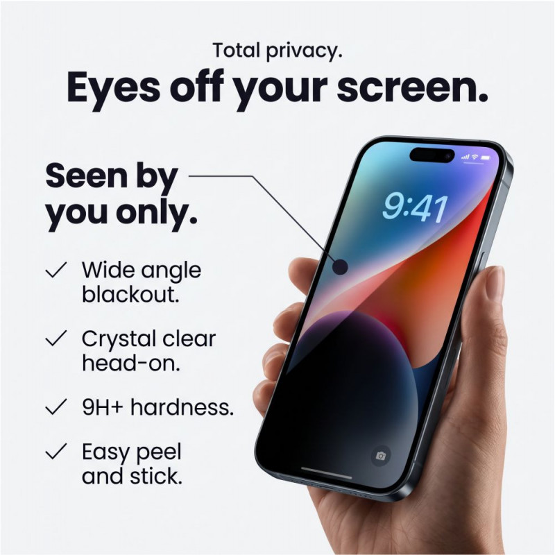 Vetro temperato privacy Tech-Protect Glass SPY+ per Apple iPhone 18 Pro (2 pz)