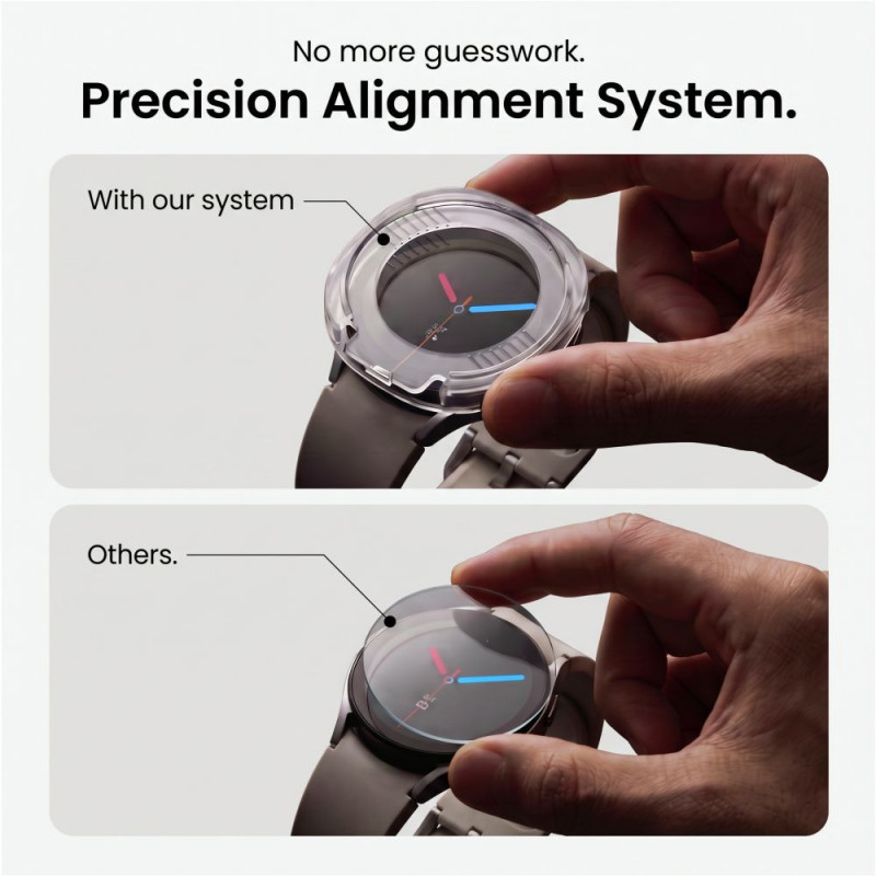 Tech-Protect Easy Set+ Vetro temperato per Samsung Galaxy Watch 8 / 9 40 mm, trasparente (2 pz)
