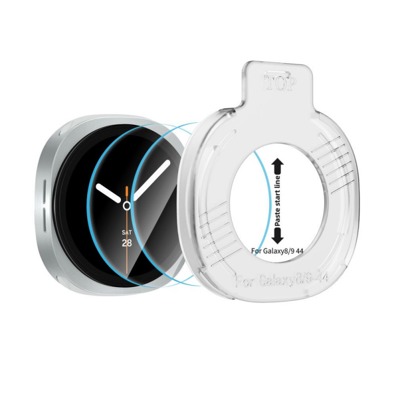 Tech-Protect Easy Set+ Vetro temperato per Samsung Galaxy Watch 8 / 9 44 mm, trasparente (2 pz)
