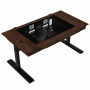 Lian Li DK07 Desk Case Wood Edition, compatibile con doppio sistema, 2x E-ATX, regolabile in altezza, Noce / Nero