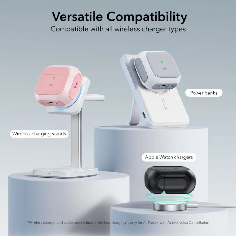 Custodia ESR Orbit HaloLock MagSafe per Apple AirPods 4, rosa