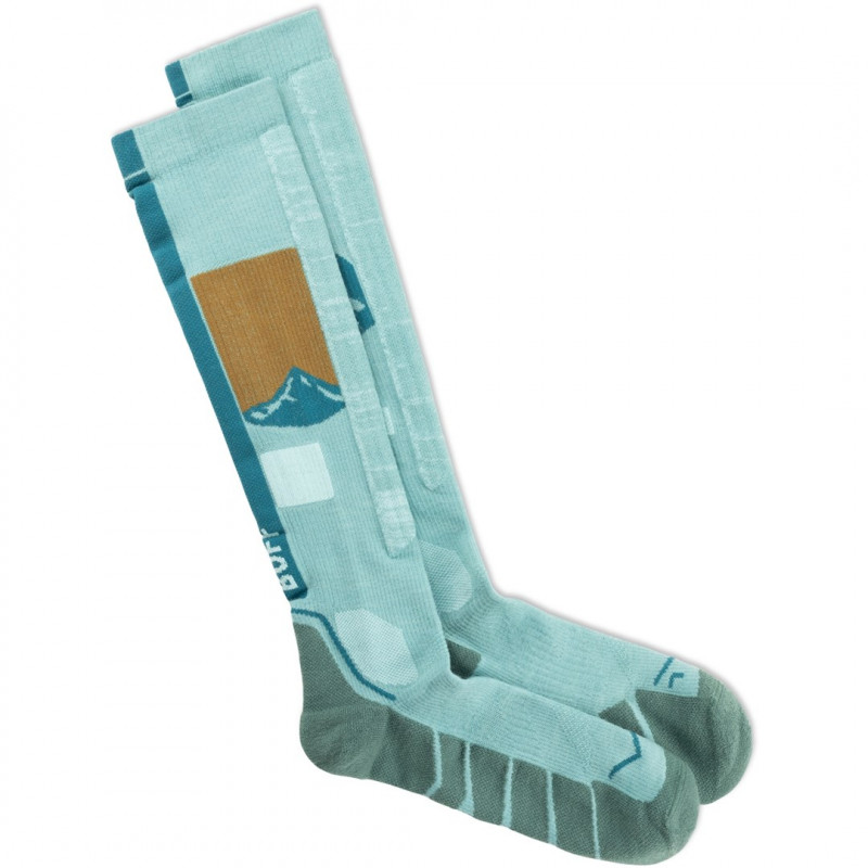 Calze Buff Merino HW Over The Calf Socks HWO1 verde mare L