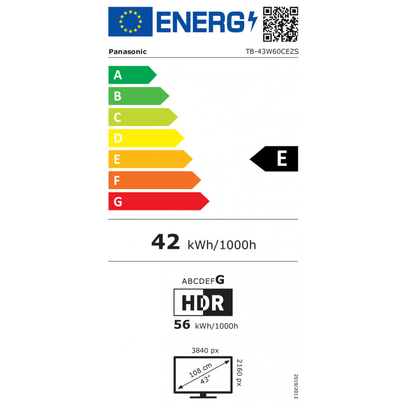 Panasonic TB-43W60CEZS Smart TV LED UHD da 43" con multituner e TiVo