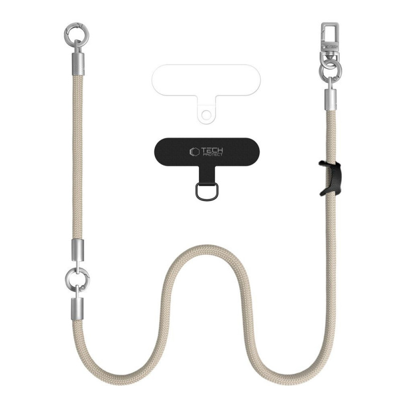 Set tracolla e cinturino da polso Tech-Protect C10S Rope, beige desertico/titanio
