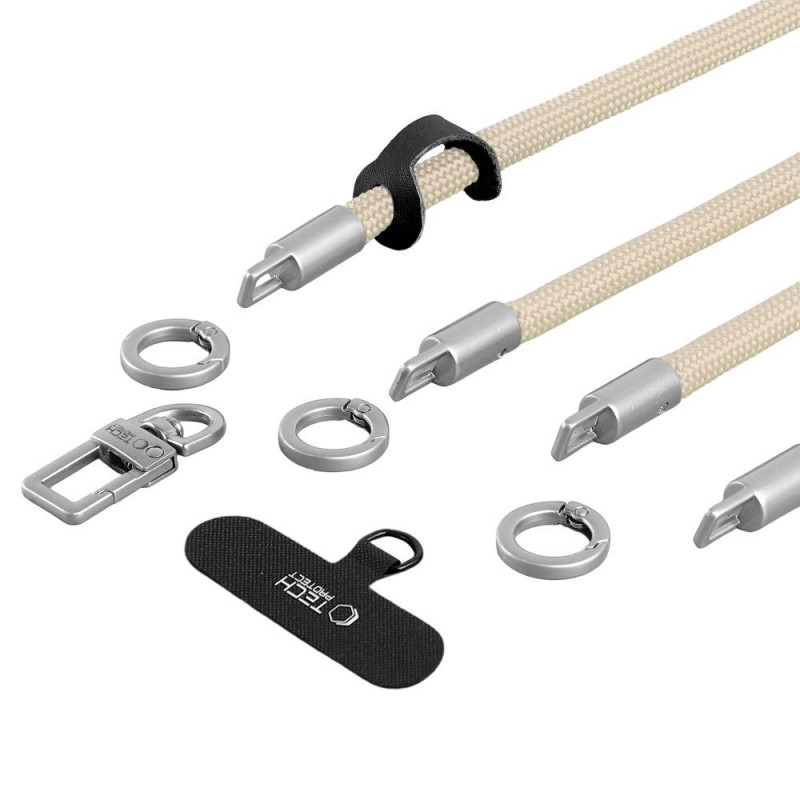 Set tracolla e cinturino da polso Tech-Protect C10S Rope, beige desertico/titanio