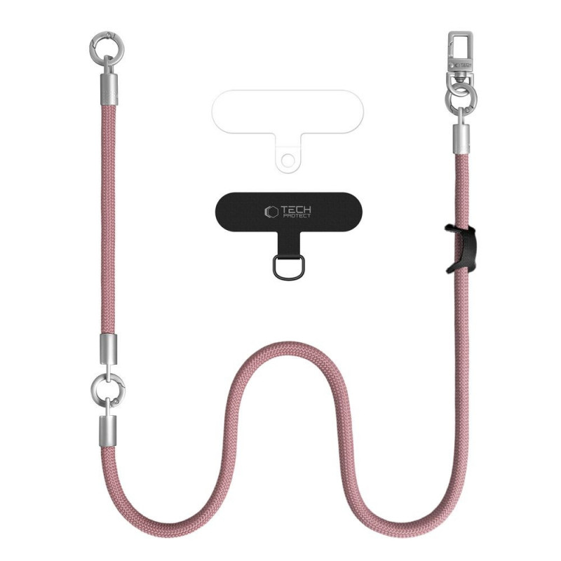 Set tracolla e cinturino da polso Tech-Protect C10S Rope, Dusty Rose/Titanium
