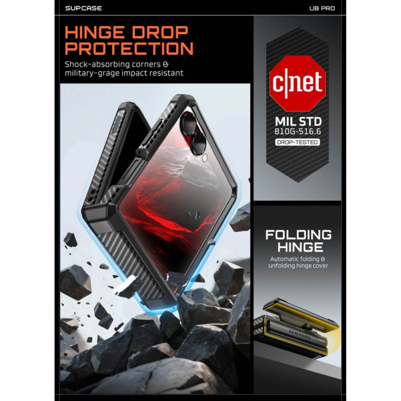 Custodia Supcase Unicorn Beetle Pro per Samsung Galaxy Z Flip 8, nera