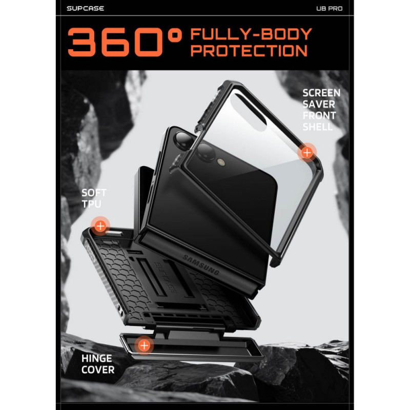 Custodia Supcase Unicorn Beetle Pro per Samsung Galaxy Z Flip 8, nera