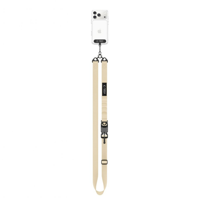 Tracolla per telefono Tech-Protect C9S Rope Crossbody, beige Sienna