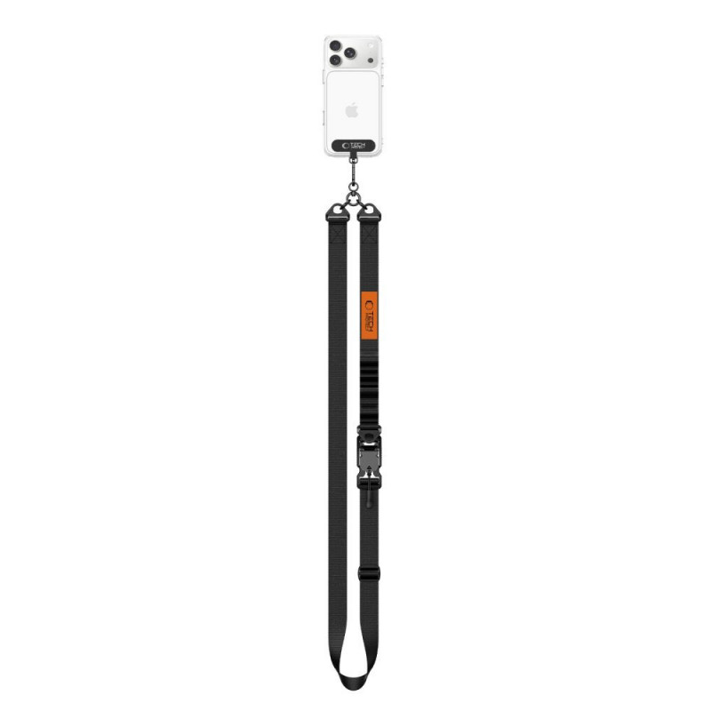 Tracolla per telefono Tech-Protect C9S Rope Crossbody, nero/arancione
