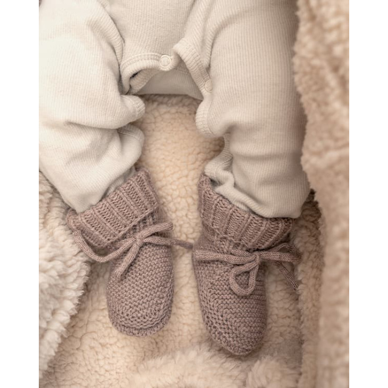 Pantofole per neonati Lodger Slipper Folklore in lana merino, Buffalo, 0-6 m (SLM 535_0-6)