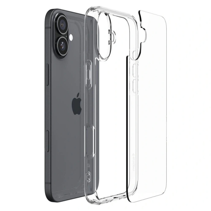 Custodia Ultra Hybrid Spigen per Apple iPhone 16, trasparente cristallo