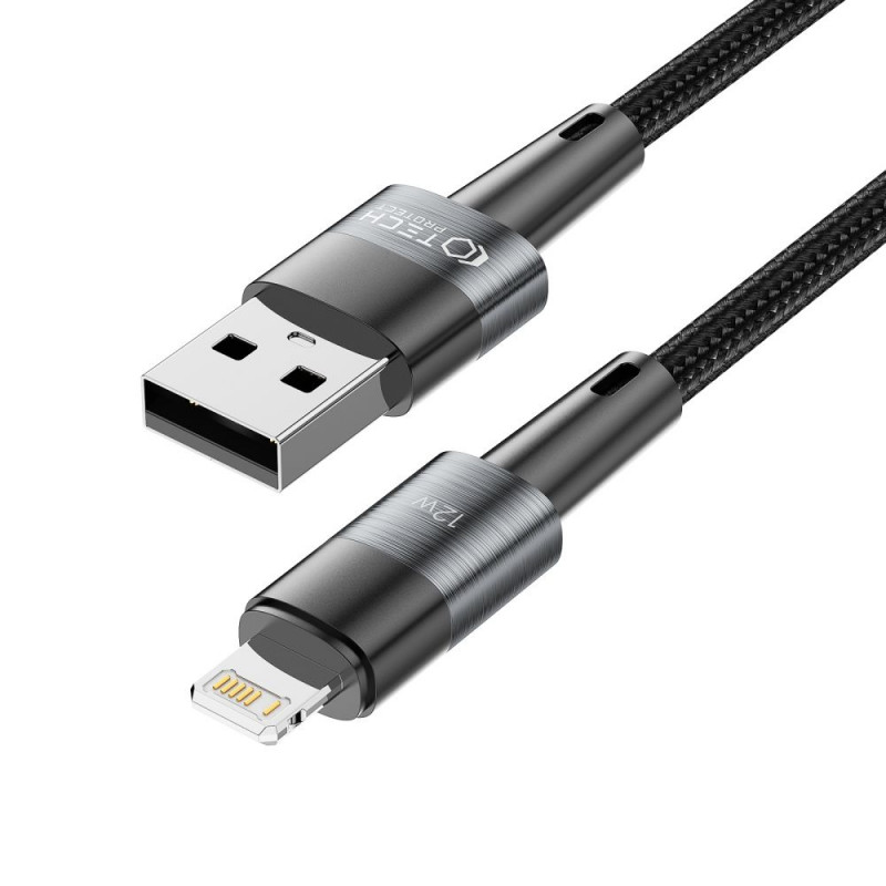 Cavo Tech-Protect UltraBoost USB-A/Lightning 12W 2.4A 200 cm, grigio