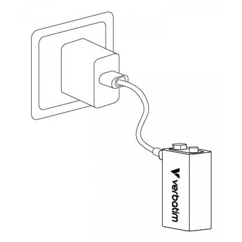 Batteria ricaricabile Verbatim 30251 USB-C Li-ion 9V 335 mAh (1 pz)