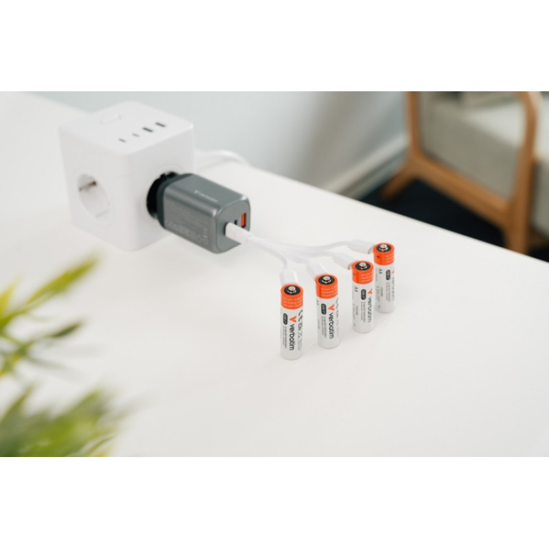 Batterie ricaricabili Verbatim 30249 USB-C Li-ion AA 2100 mAh (4 pz)
