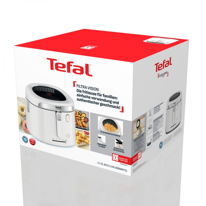 Friggitrice Tefal Filtra Vision FF2541E0, 2.1 L, 1900 W, bianca