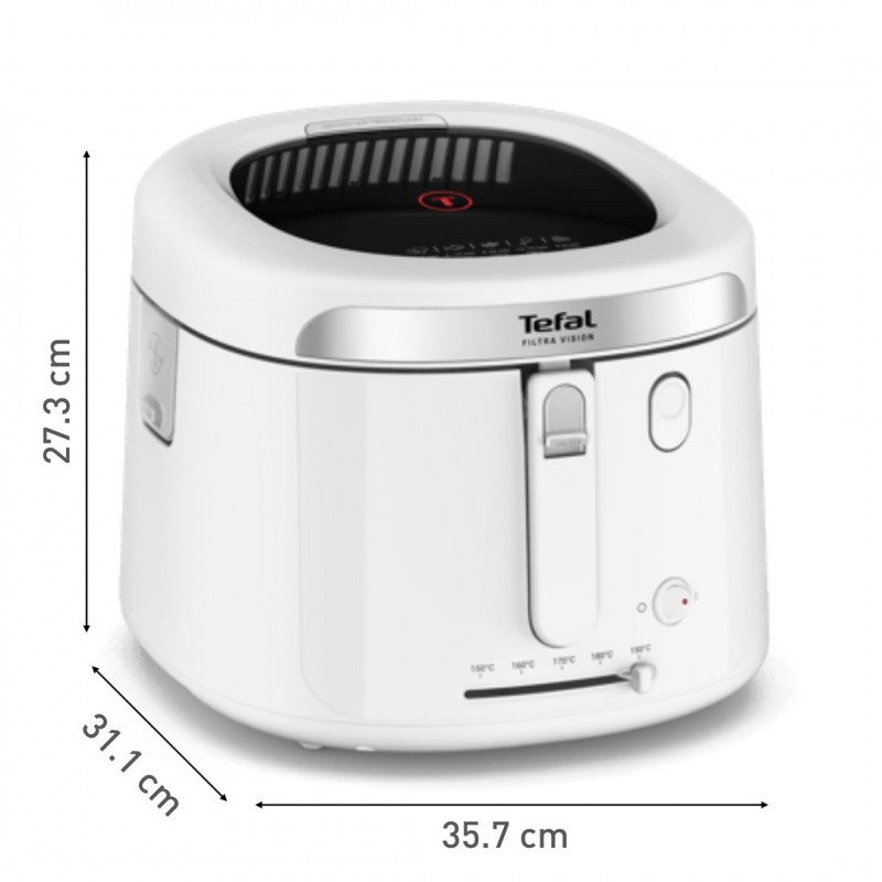 Friggitrice Tefal Filtra Vision FF2541E0, 2.1 L, 1900 W, bianca
