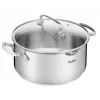 Tefal Duetto+ G7194655 Casseruola, Rotonda, Acciaio Inossidabile, 24 cm, Coperchio in Vetro