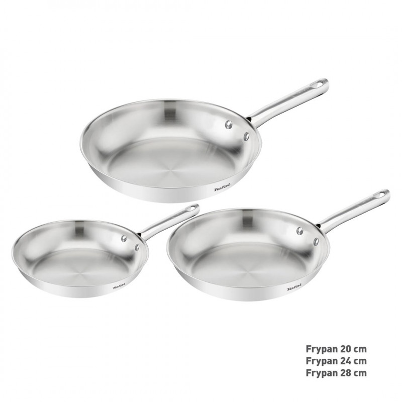 Set di padelle Tefal Duetto On B866S334, 3 pezzi, 20/24/28 cm, acciaio inossidabile