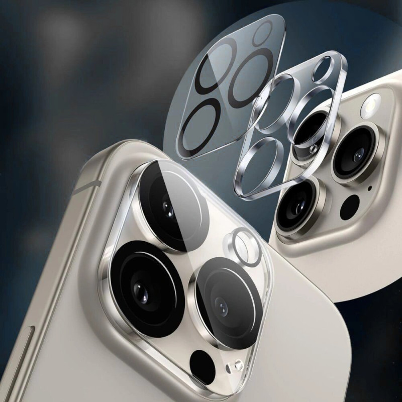 Tech-Protect Cam Fit+ Vetro temperato per lenti della fotocamera per Apple iPhone 14 / 14 Plus / 15 / 15 Plus, trasparente