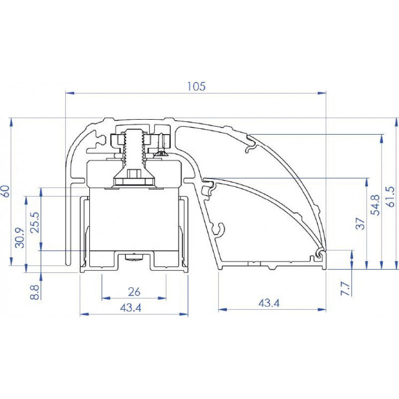 CDVI P300EVO Serratura elettromagnetica per profilo porta 400 mm, 300 kg, monitorata (52870)