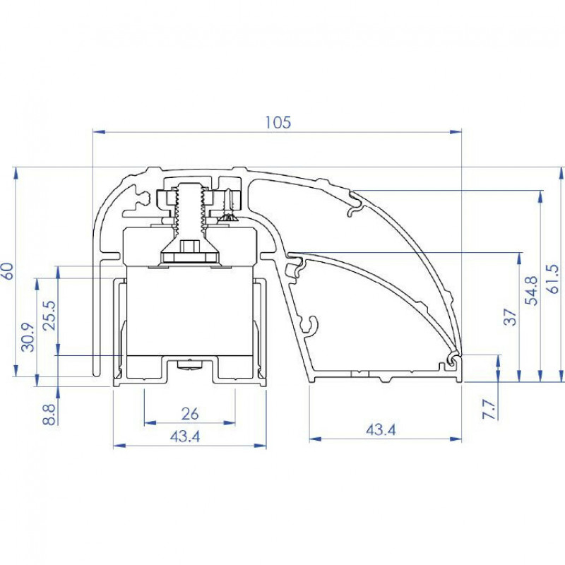 CDVI P300EVO Serratura elettromagnetica per profilo porta 400 mm, 300 kg, monitorata (52870)