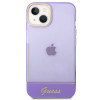 Guess GUHCP14SHGCOU Custodia rigida traslucida per Apple iPhone 14 / 15 / 13 6.1", viola
