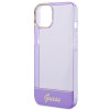 Guess GUHCP14SHGCOU Custodia rigida traslucida per Apple iPhone 14 / 15 / 13 6.1", viola