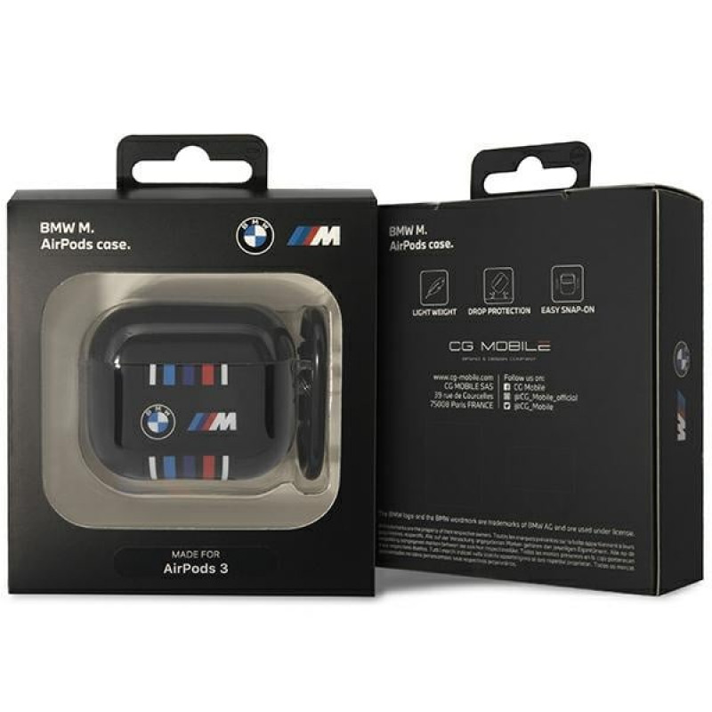 BMW BMA322SWTK Cover Multiple Colored Lines per Apple AirPods 3, nero