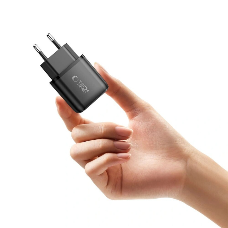 Caricatore da parete Tech-Protect NCA30 USB-A, USB-C PD 30W / QC3.0, nero