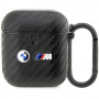 BMW BMA2WMPUCA2 Carbon Double Metal Logo Cover per Apple AirPods 1/2, nero