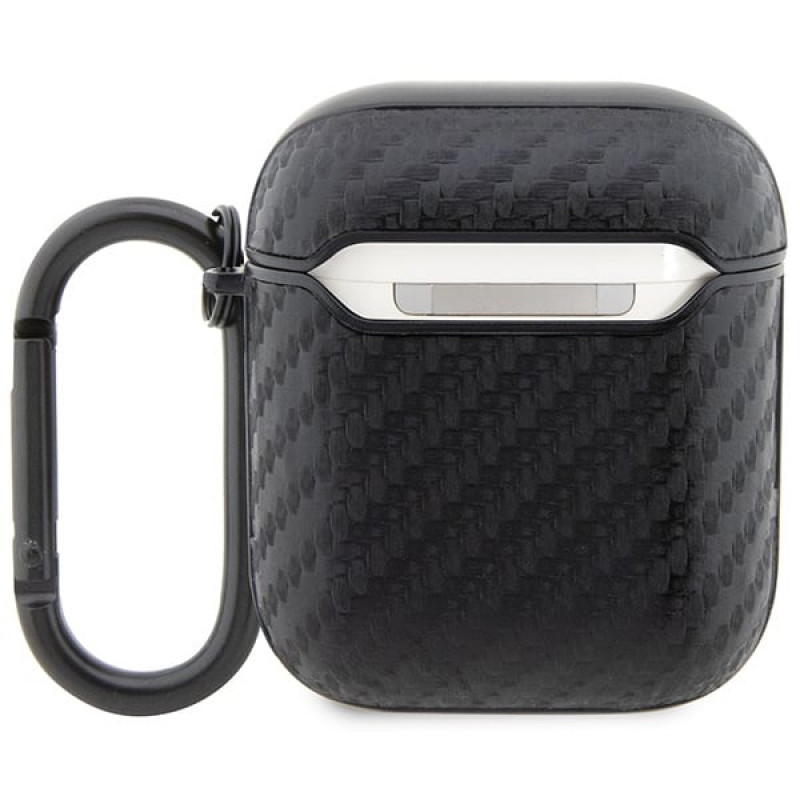BMW BMA2WMPUCA2 Carbon Double Metal Logo Cover per Apple AirPods 1/2, nero