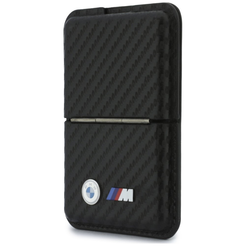 Portafoglio MagSafe BMW M Carbon Metal Logos, nero