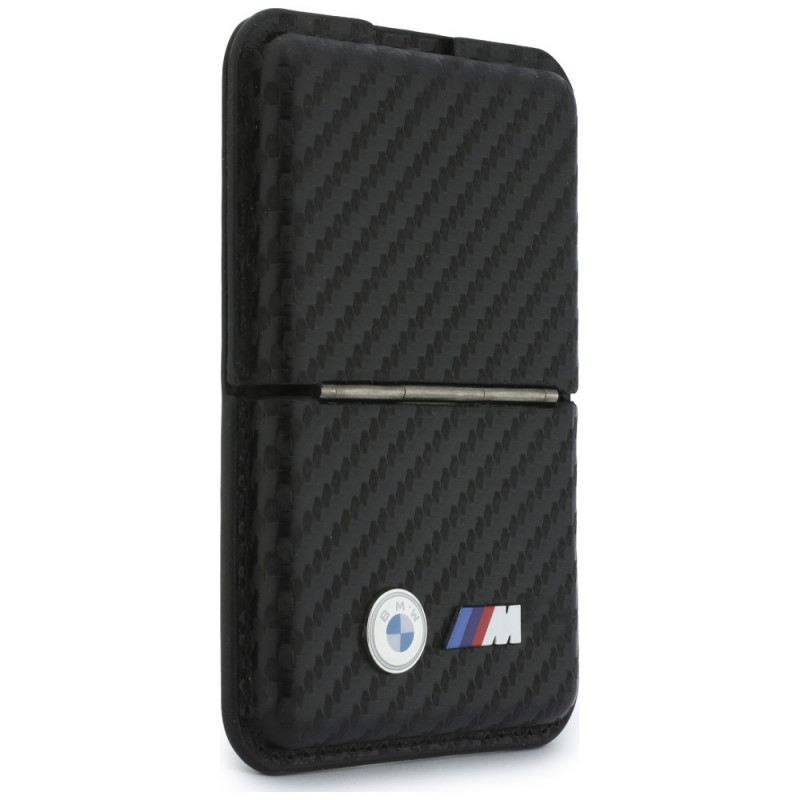 Portafoglio MagSafe BMW M Carbon Metal Logos, nero