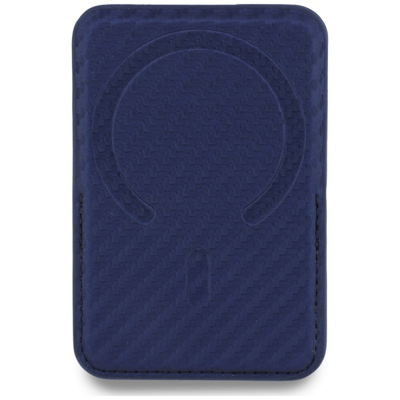 Portafoglio MagSafe BMW M Carbon Metal Logos, blu navy